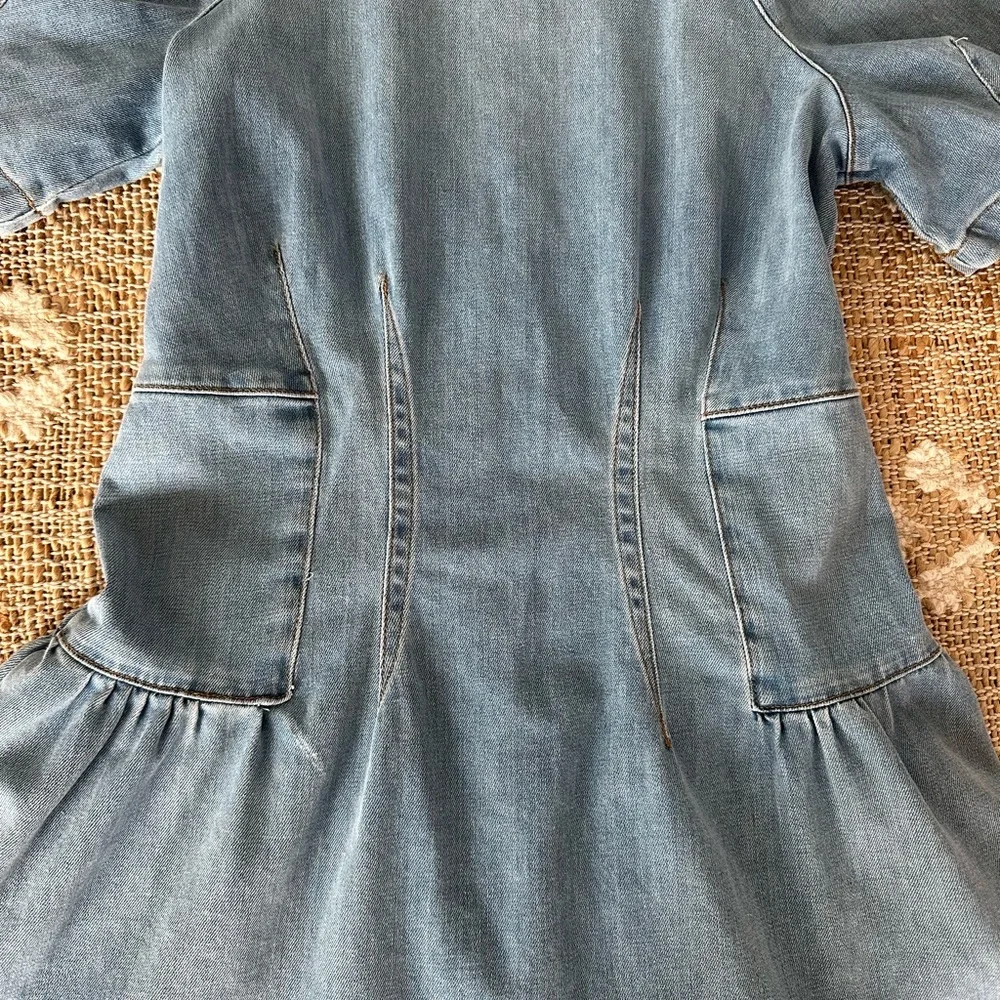 Jonathan Simkhai Blue Ruffled Tiered A-Line Dress - Picture 2 of 8